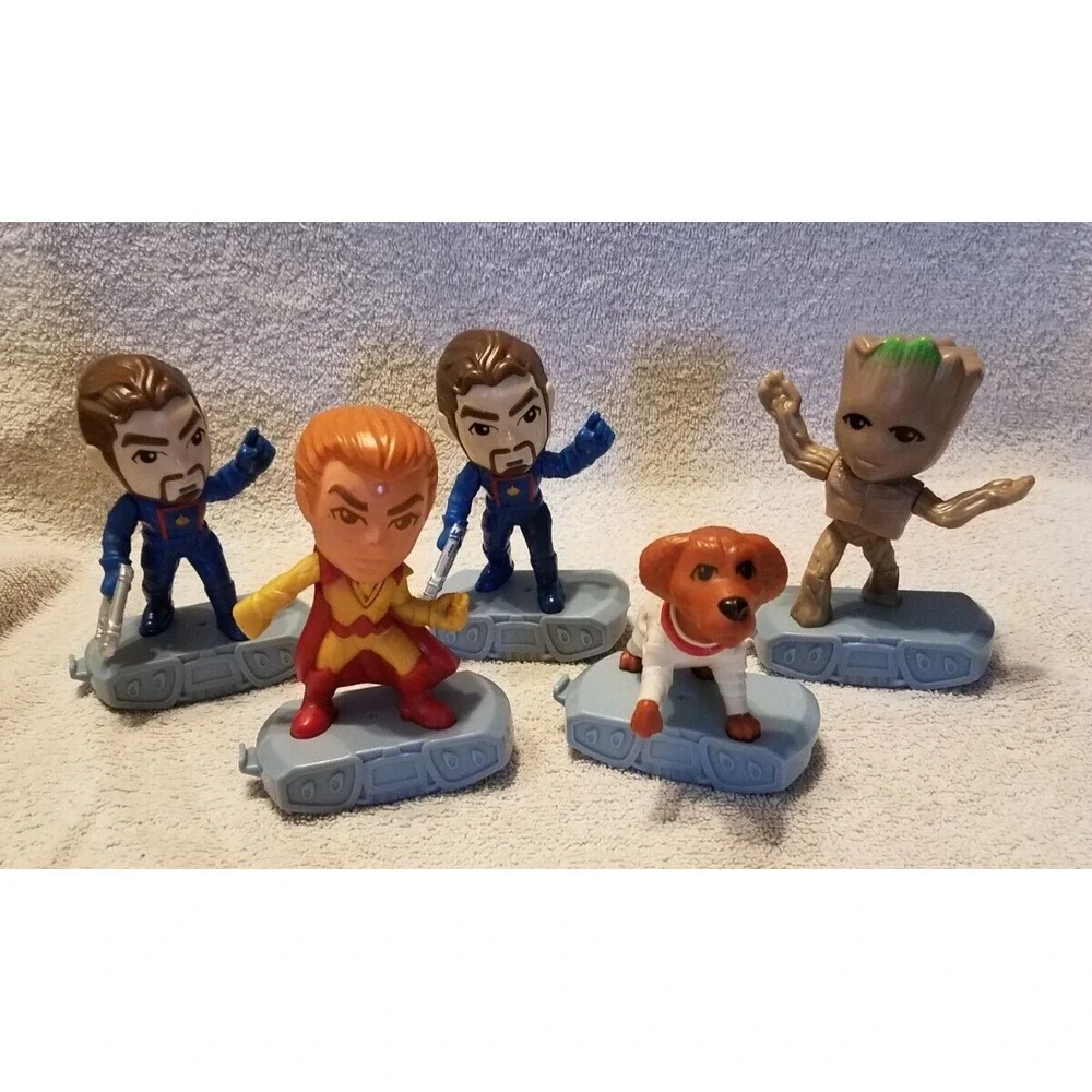 LOT Of 5 Guardians Of The Galaxy  McDonald's Figures Cosmos Star Lord Adam Groot